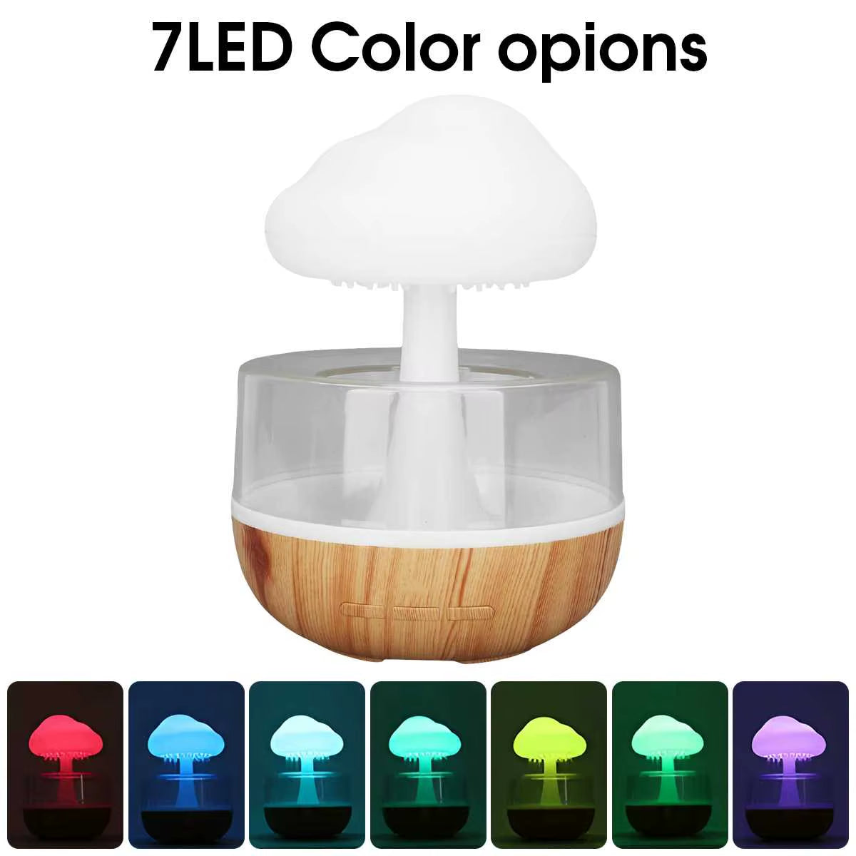 Transform Your Space with the Rain Cloud Humidifier - Colorful Mushroom Lamp & Essential Oil Diffuser for Serene Atmosphere
