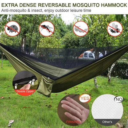 Experience Ultimate Comfort with Our Mosquito-Proof Lightweight Outdoor Camping Hammock - Durable Parachute Fabric, Perfect for Adventures and Relaxation, 250x120 cm