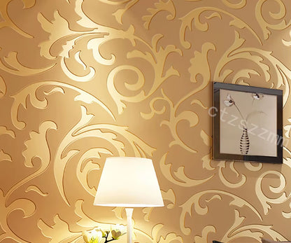 Transform Your Space with Luxurious 3D Grey Victorian Damask Embossed Wallpaper - Perfect for Living Rooms and Bedrooms!