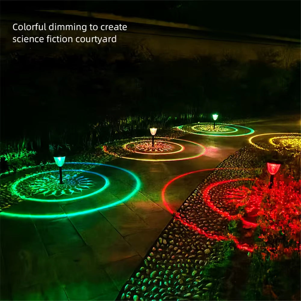 Illuminate Your Outdoors with the Circle Shadow Solar Garden Light - Stylish, Waterproof, and Energy Efficient!
