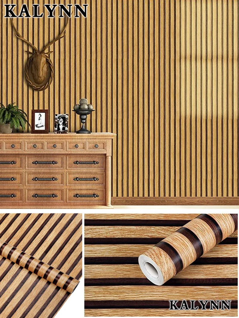 Transform Your Space with Vintage Wood Grating Wallpaper - Self-Adhesive, Removable & Easy to Apply!