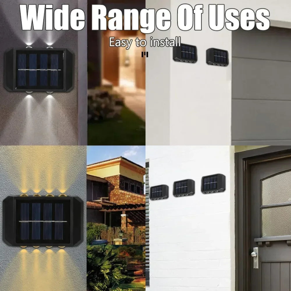 Illuminate Your Outdoors with Solar LED Wall Lights - Waterproof, Dusk to Dawn Lighting for Gardens, Yards, and Porches