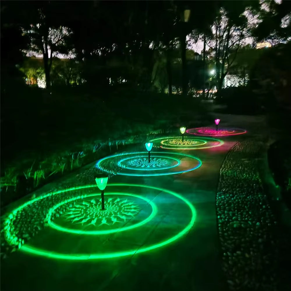 Illuminate Your Outdoors with the Circle Shadow Solar Garden Light - Stylish, Waterproof, and Energy Efficient!