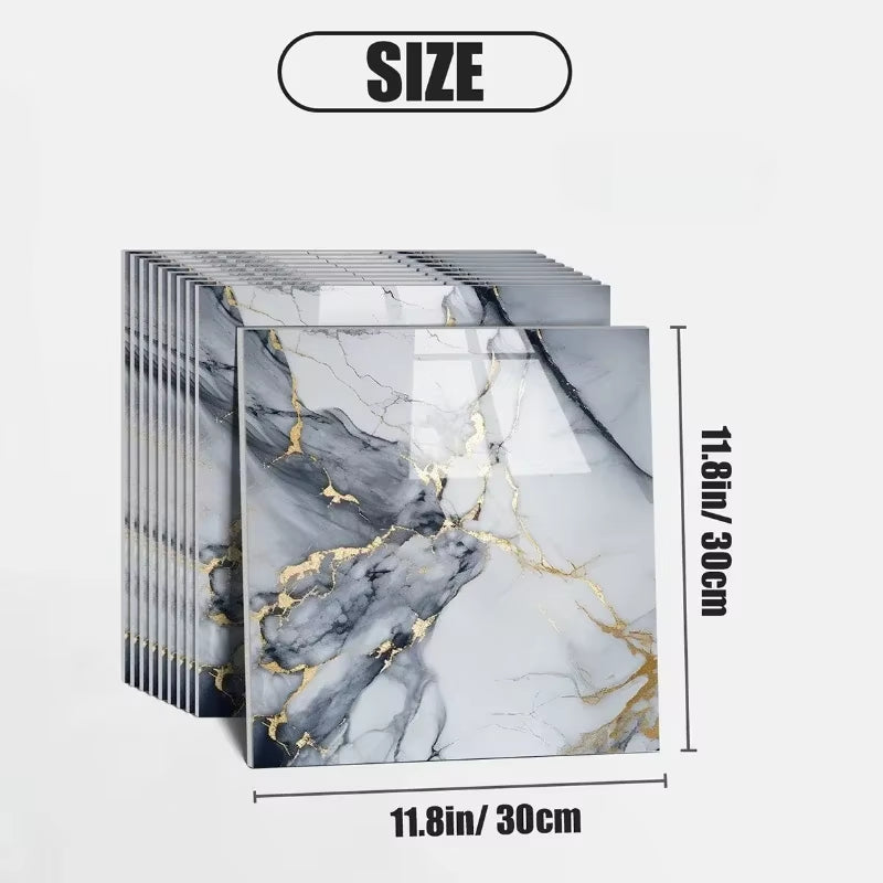 Transform Your Space with 10PCS Waterproof 3D Ceramic Tile Stickers - Imitation Marble, Self-Adhesive Wall & Floor Sheets for Effortless Home Renovation