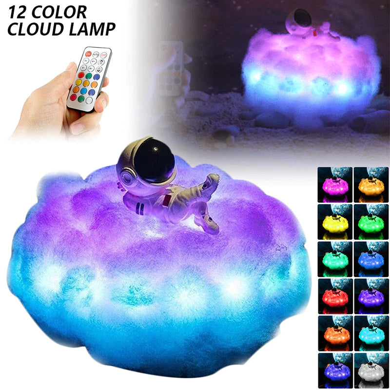 Transform Your Child's Room with the Colorful Astronaut Night Light - A Magical LED Cloud Lamp Experience
