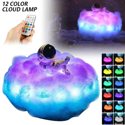Transform Your Child's Room with the Colorful Astronaut Night Light - A Magical LED Cloud Lamp Experience