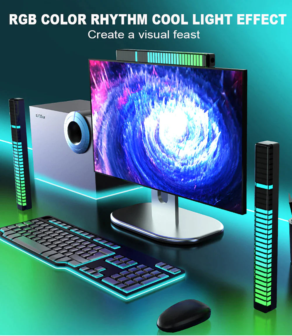 Transform Your Space with RGB Music Synchronization LED Ambient Lights - App Controlled for Car, TV, Gaming, and More!