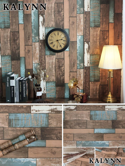 Transform Your Space with Vintage Wood Grating Wallpaper - Self-Adhesive, Removable & Easy to Apply!