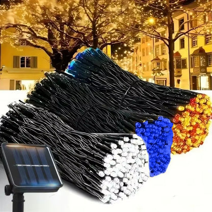 Illuminate Your Outdoors with LED Solar String Lights - 8 Modes Twinkle Fairy Lights for Magical Garden and Holiday Decor
