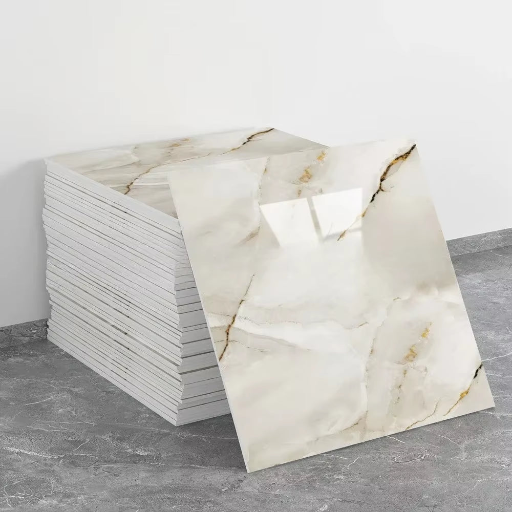 Transform Your Space with 10PCS Waterproof 3D Ceramic Tile Stickers - Imitation Marble, Self-Adhesive Wall & Floor Sheets for Effortless Home Renovation