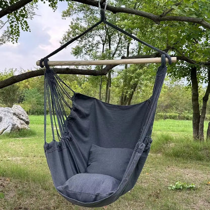 Experience Ultimate Relaxation with Our 1Pc Leisure Fabric Hammock Chair - Perfect for Outdoor Swinging and Dormitory Use!