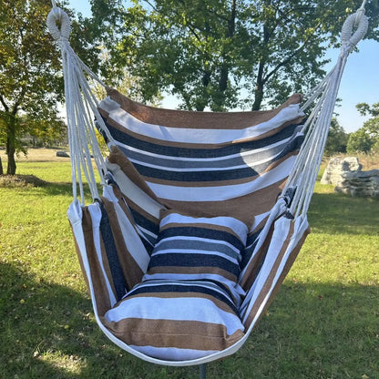 Experience Ultimate Relaxation with Our 1Pc Leisure Fabric Hammock Chair - Perfect for Outdoor Swinging and Dormitory Use!