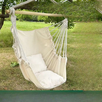 Experience Ultimate Relaxation with Our 1Pc Leisure Fabric Hammock Chair - Perfect for Outdoor Swinging and Dormitory Use!
