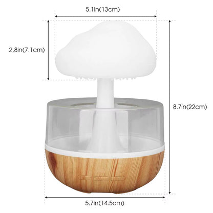 Transform Your Space with the Rain Cloud Humidifier - Colorful Mushroom Lamp & Essential Oil Diffuser for Serene Atmosphere