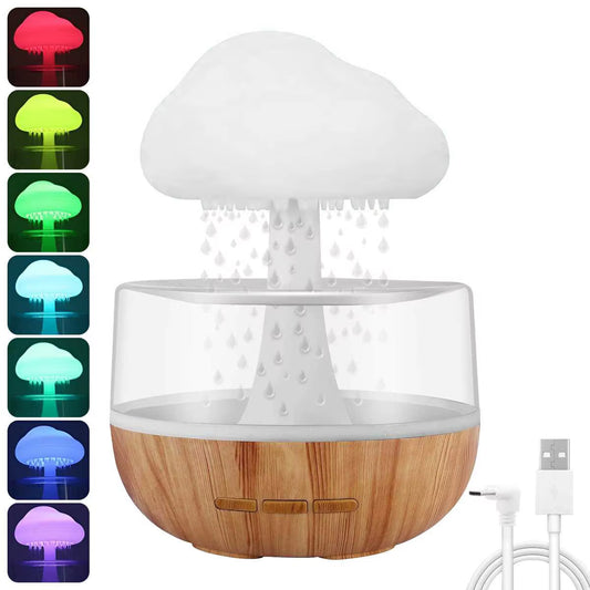 Transform Your Space with the Rain Cloud Humidifier - Colorful Mushroom Lamp & Essential Oil Diffuser for Serene Atmosphere