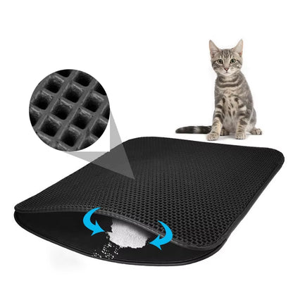 Waterproof Double Layer Cat Litter Mat & Bed Pad - The Ultimate Trapper Carpet for Litter Boxes and Pet Care