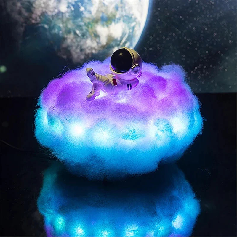 Transform Your Child's Room with the Colorful Astronaut Night Light - A Magical LED Cloud Lamp Experience