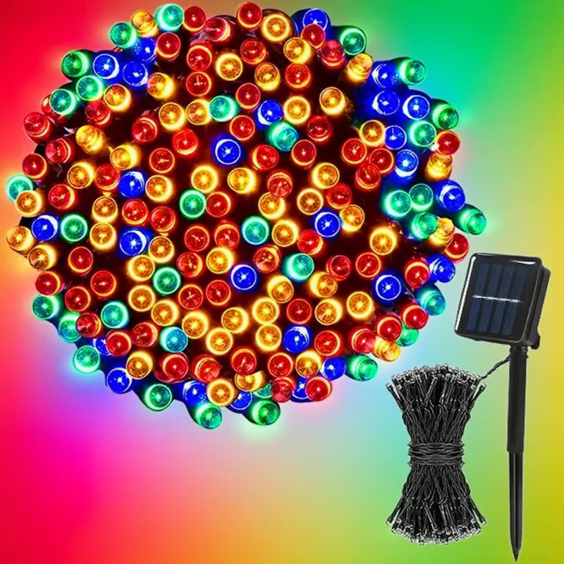 Illuminate Your Outdoors with LED Solar String Lights - 8 Modes Twinkle Fairy Lights for Magical Garden and Holiday Decor