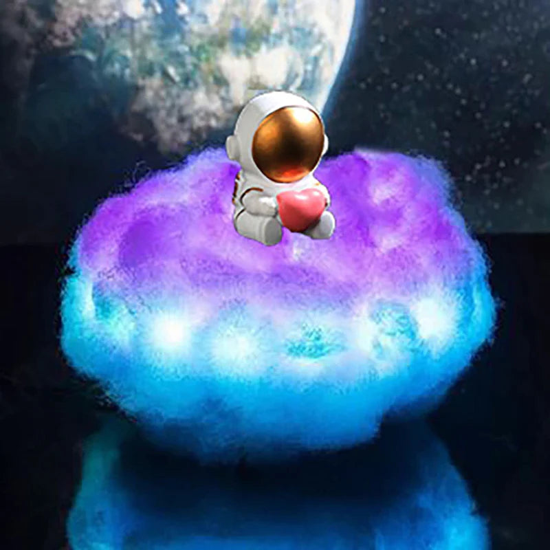 Transform Your Child's Room with the Colorful Astronaut Night Light - A Magical LED Cloud Lamp Experience