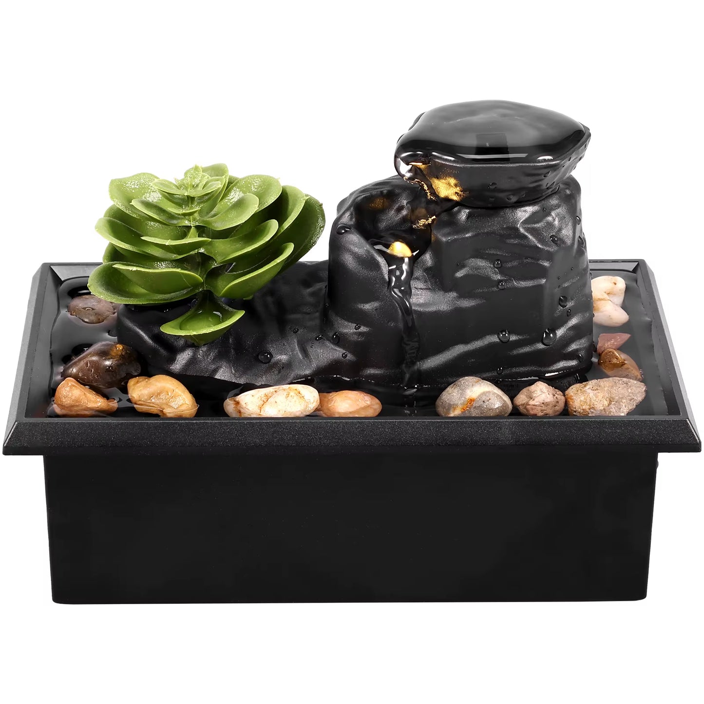 Transform Your Space with Our Tabletop Waterfall Fountain - Perfect for Relaxation, Meditation, and Charming Home Decor!
