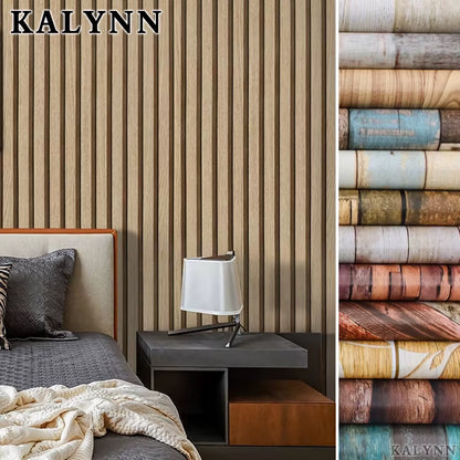 Transform Your Space with Vintage Wood Grating Wallpaper - Self-Adhesive, Removable & Easy to Apply!