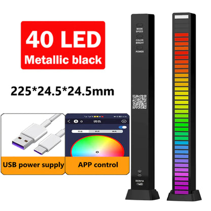 Transform Your Space with RGB Music Synchronization LED Ambient Lights - App Controlled for Car, TV, Gaming, and More!