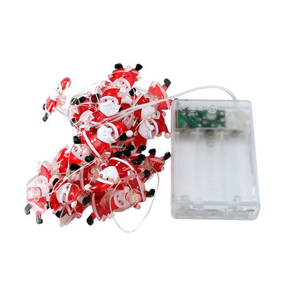 Illuminate Your Holidays with 2M 20LED Warm White Christmas String Lights Featuring Santa Claus, Snowflakes, and Snowman Designs for Festive Home Decor