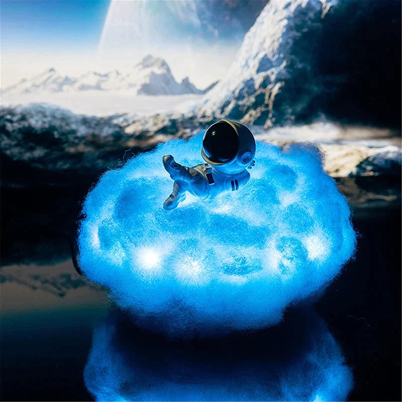 Transform Your Child's Room with the Colorful Astronaut Night Light - A Magical LED Cloud Lamp Experience