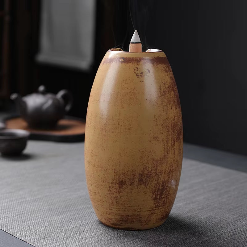 Enchanting Waterfall Incense Burner - Elegant Ceramic Backflow Incense Holder for Home and Office Decor