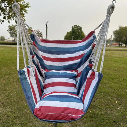 Experience Ultimate Relaxation with Our 1Pc Leisure Fabric Hammock Chair - Perfect for Outdoor Swinging and Dormitory Use!