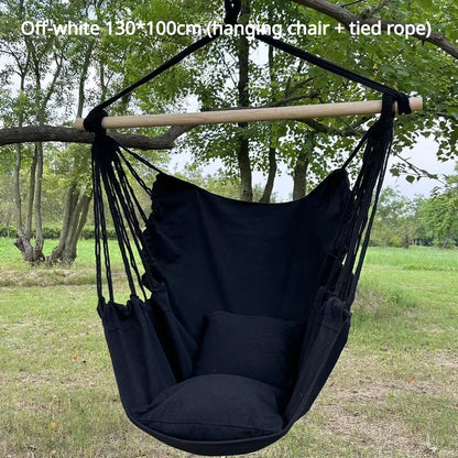 Experience Ultimate Relaxation with Our 1Pc Leisure Fabric Hammock Chair - Perfect for Outdoor Swinging and Dormitory Use!