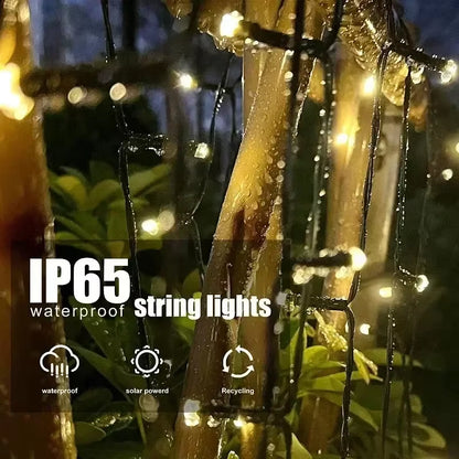 Illuminate Your Outdoors with LED Solar String Lights - 8 Modes Twinkle Fairy Lights for Magical Garden and Holiday Decor