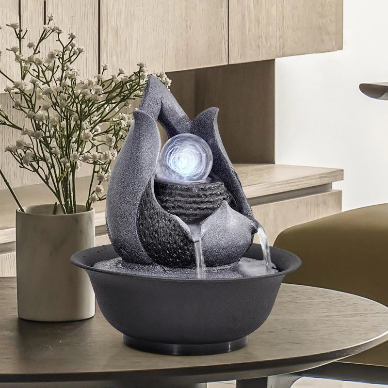 Elevate Your Space with a Handcrafted Indoor Water Fountain - Stunning Feng Shui Decor for Serenity and Style
