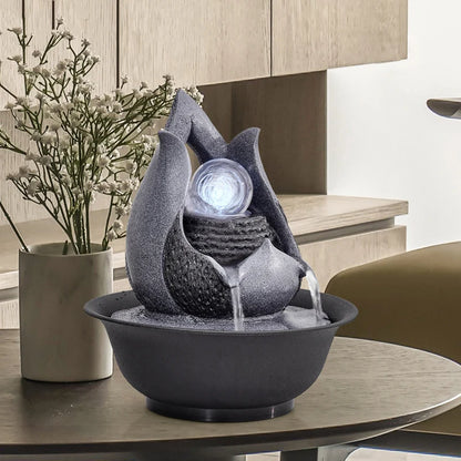 Elevate Your Space with a Handcrafted Indoor Water Fountain - Stunning Feng Shui Decor for Serenity and Style