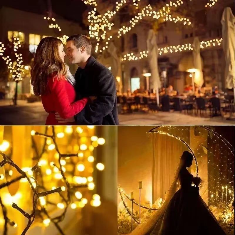 Illuminate Your Outdoors with LED Solar String Lights - 8 Modes Twinkle Fairy Lights for Magical Garden and Holiday Decor