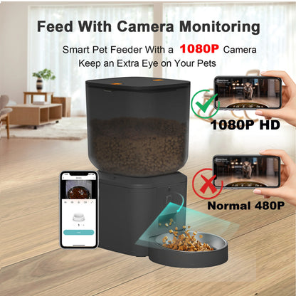 Revolutionary Smart Automatic Cat Feeder with 1080P HD Camera, Voice Recording, and Remote Control for Dogs and Cats