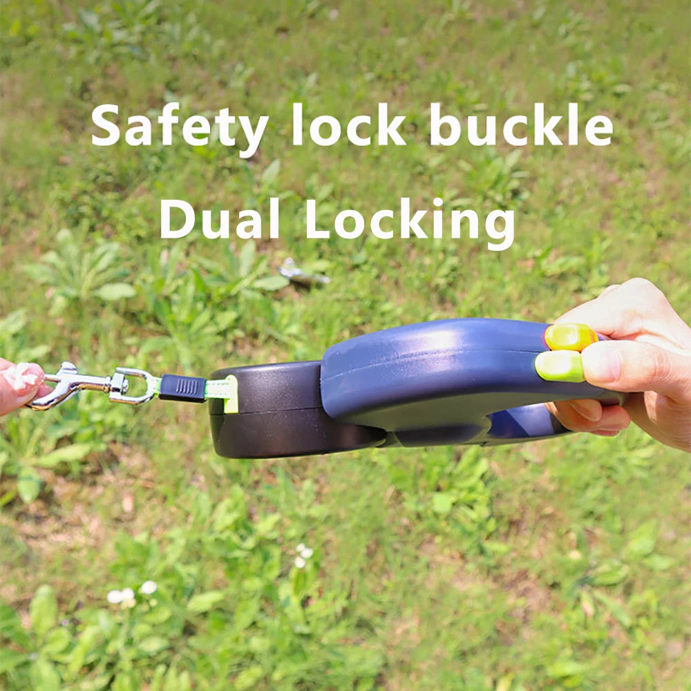 Auto Retractable Double-Ended Dog Leash 3M with LED Flashlight Waste Bag Box Roulette 360 Degree Dual Traction Rope Pet Supplies