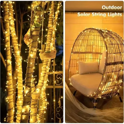 Illuminate Your Outdoors with LED Solar String Lights - 8 Modes Twinkle Fairy Lights for Magical Garden and Holiday Decor