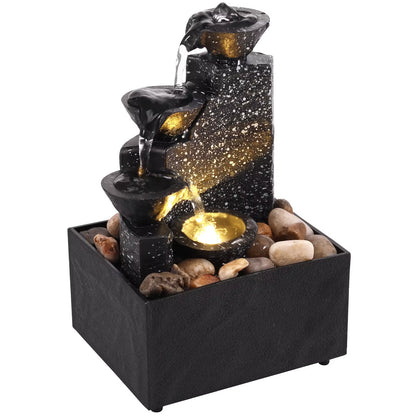 Transform Your Space with Our Tabletop Waterfall Fountain - Perfect for Relaxation, Meditation, and Charming Home Decor!