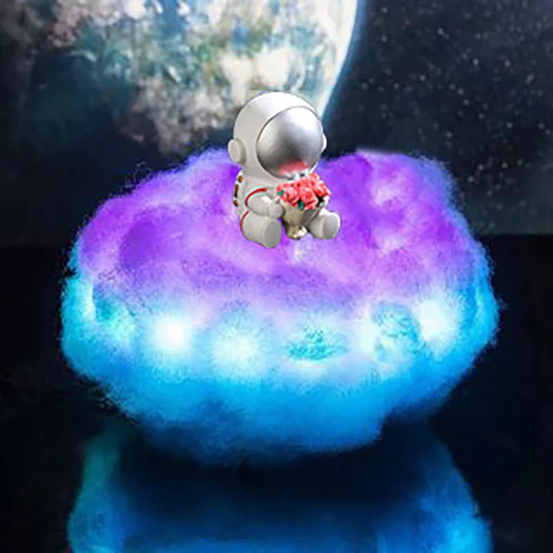 Transform Your Child's Room with the Colorful Astronaut Night Light - A Magical LED Cloud Lamp Experience