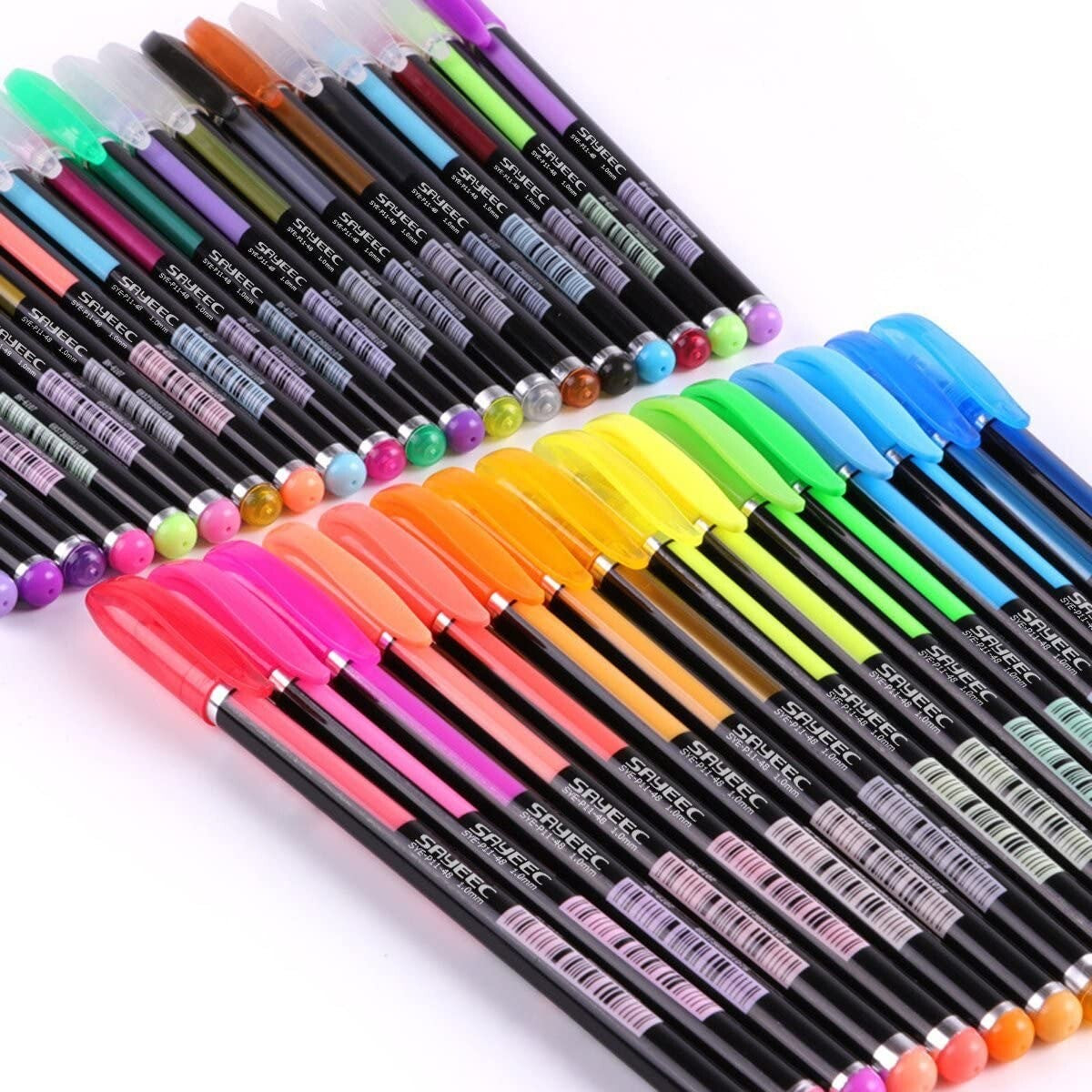 Unleash Your Creativity with the SAYEEC 48-Pack Gel Ink Pen Set – Featuring Glitter and Metallic Finishes!