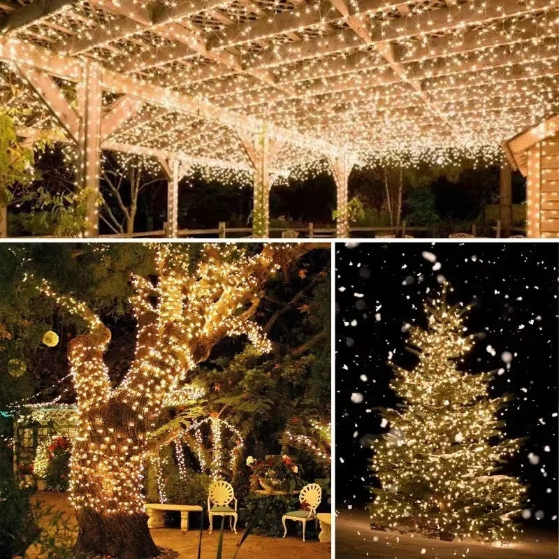 Illuminate Your Outdoors with LED Solar String Lights - 8 Modes Twinkle Fairy Lights for Magical Garden and Holiday Decor