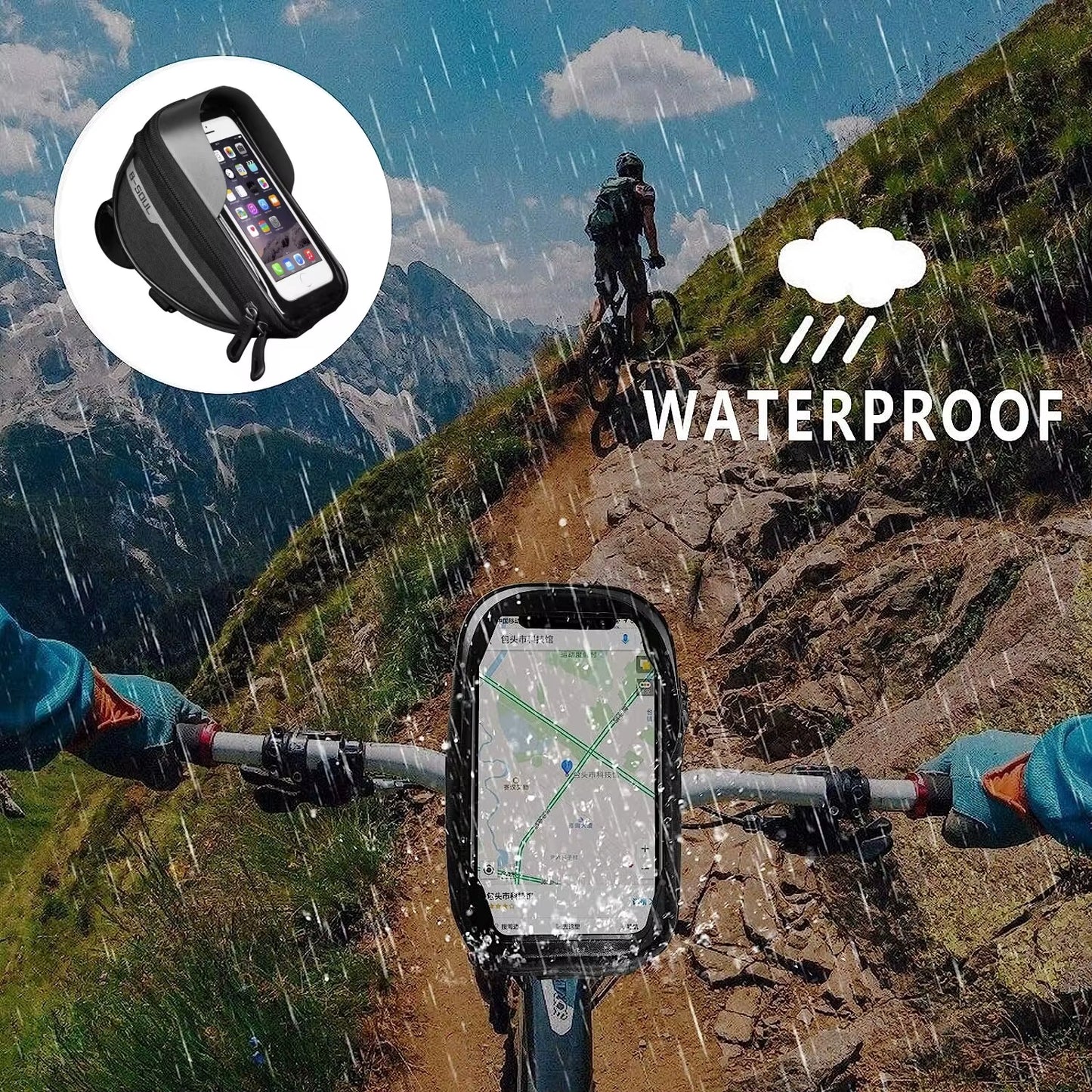 Ultimate Waterproof Bicycle Bag - 1L Top Tube Bike Bag with Touch Screen for Phones - Perfect Cycling Accessory!