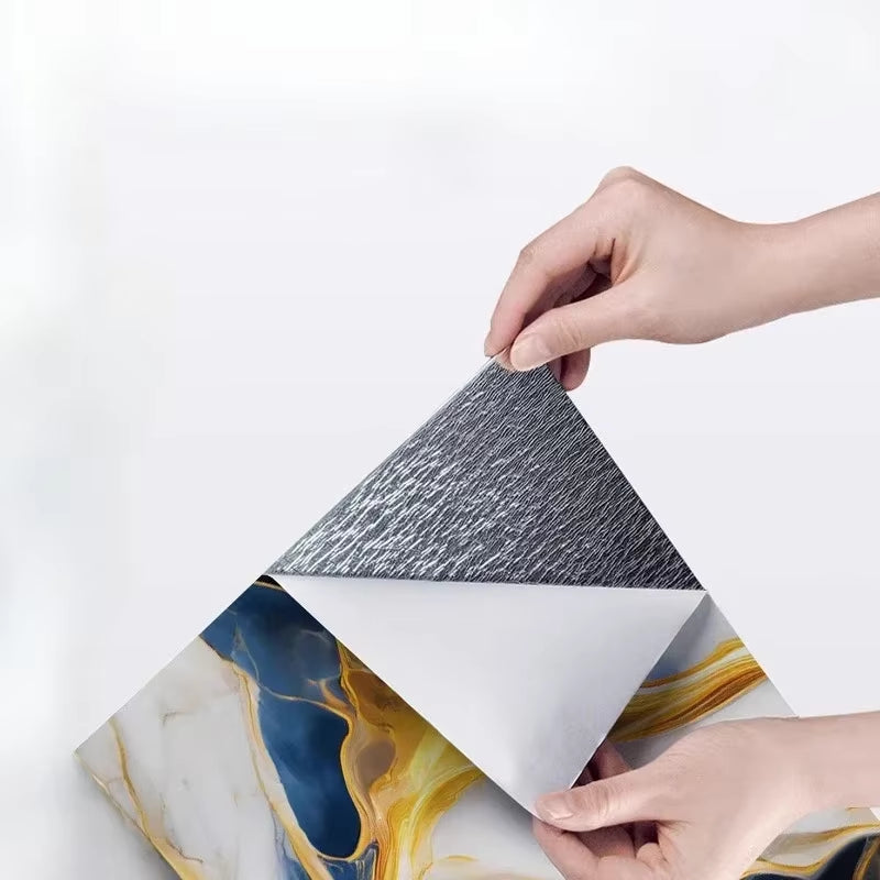 Transform Your Space with 10PCS Waterproof 3D Ceramic Tile Stickers - Imitation Marble, Self-Adhesive Wall & Floor Sheets for Effortless Home Renovation