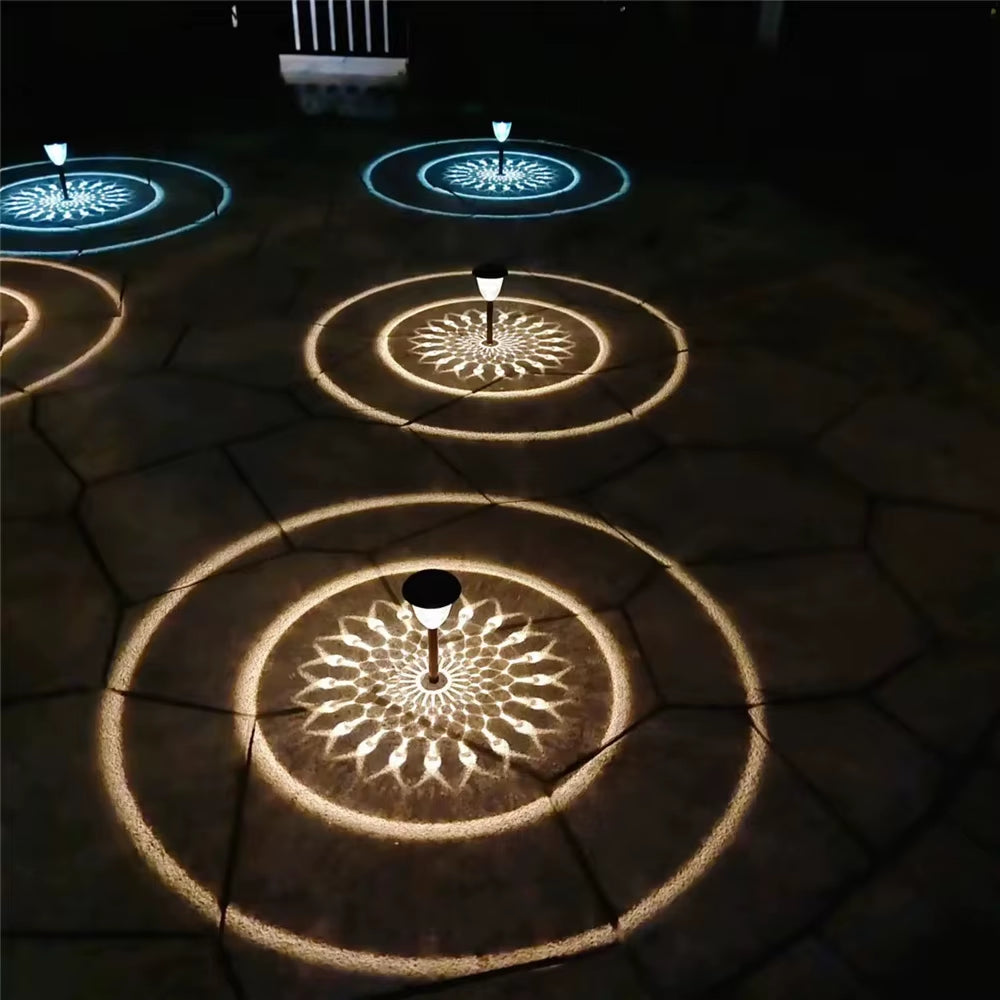 Illuminate Your Outdoors with the Circle Shadow Solar Garden Light - Stylish, Waterproof, and Energy Efficient!