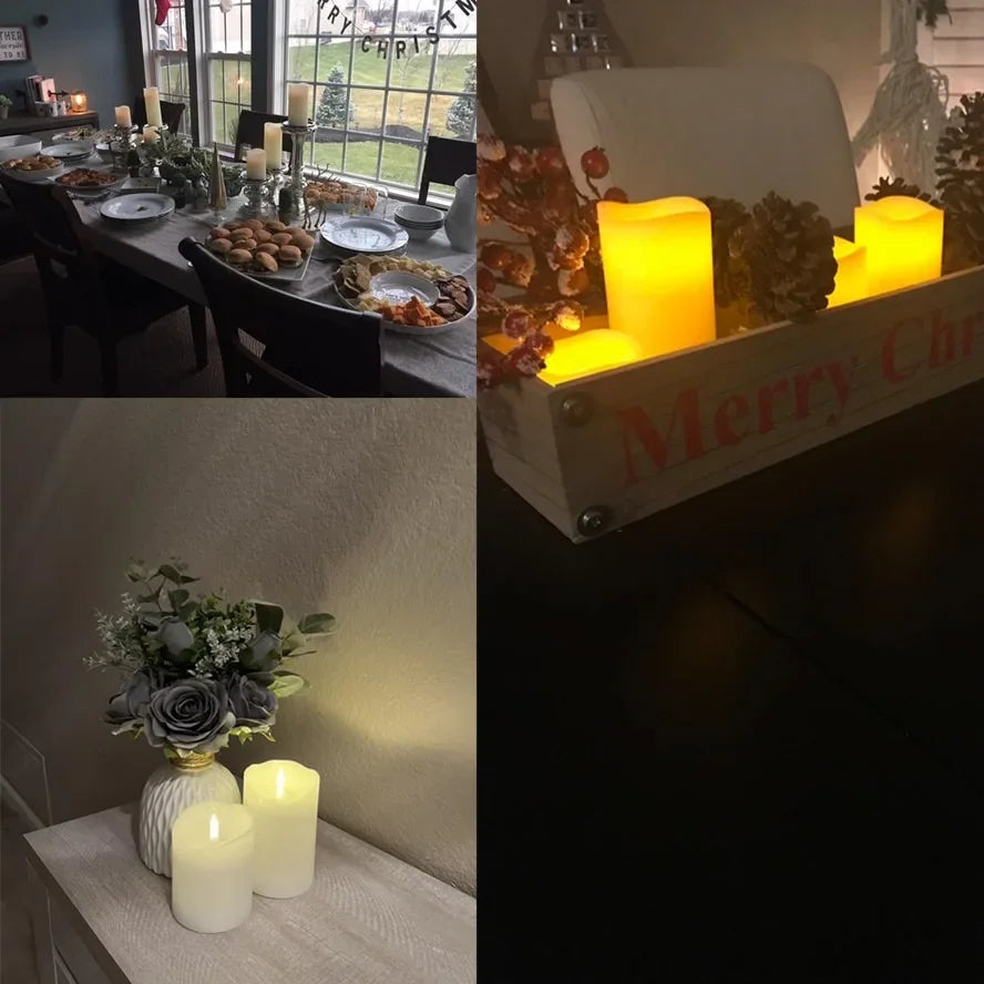 Illuminate Your Celebrations with Flameless Flickering LED Candles - Perfect Battery-Powered Decor for Weddings and Birthdays!
