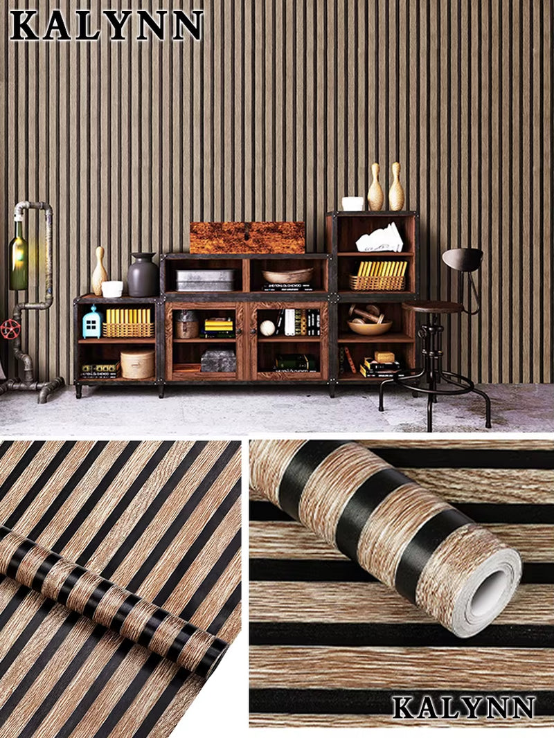 Transform Your Space with Vintage Wood Grating Wallpaper - Self-Adhesive, Removable & Easy to Apply!