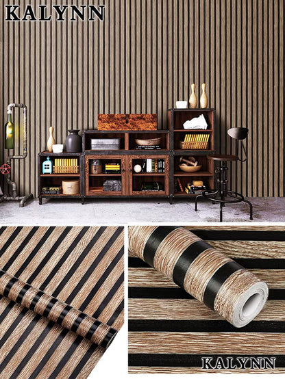 Transform Your Space with Vintage Wood Grating Wallpaper - Self-Adhesive, Removable & Easy to Apply!