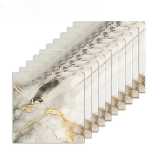 Transform Your Space with 10PCS Waterproof 3D Ceramic Tile Stickers - Imitation Marble, Self-Adhesive Wall & Floor Sheets for Effortless Home Renovation